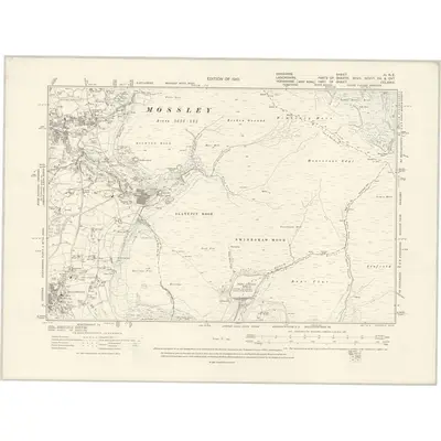 1907 Map of Cheshire III.NE, 1910 Print
