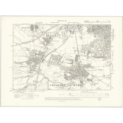 1908 Map of Cheshire IX.NE, 1911 Print