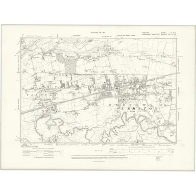 1904 Map of Cheshire IX.NW, 1911 Print