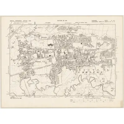 1938 Map of Cheshire IX.NW, 1939 Print