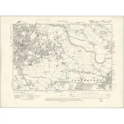 1908 Map of Cheshire IX.SE, 1911 Print