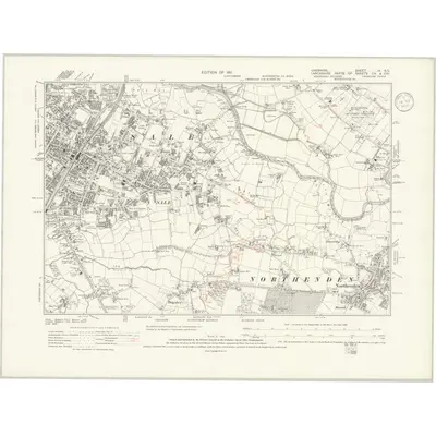 1908 Map of Cheshire IX.SE, 1936 Print