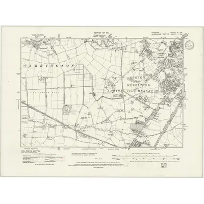 1904 Map of Cheshire IX.SW, 1933 Print