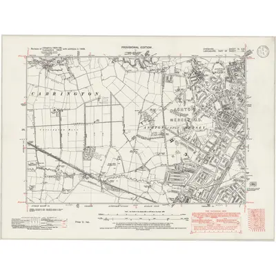 1938 Map of Cheshire IX.SW, 1951 Print