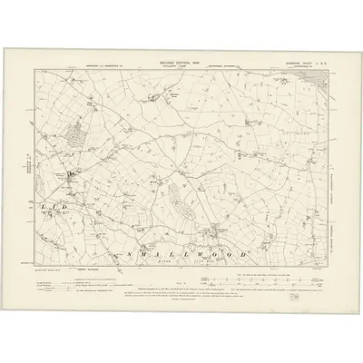 1896 Map of Cheshire L.NE, 1899 Print