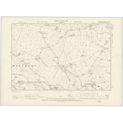 1896 Map of Cheshire L.SE, 1899 Print