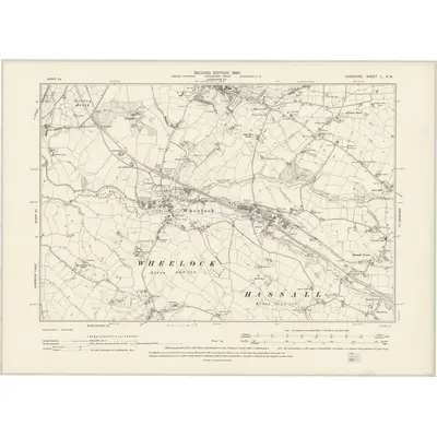 1897 Map of Cheshire L.SW, 1899 Print