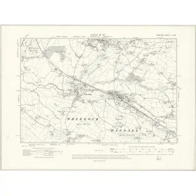 1908 Map of Cheshire L.SW, 1911 Print
