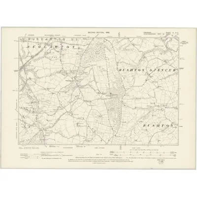 1896 Map of Cheshire LI.NE, 1899 Print