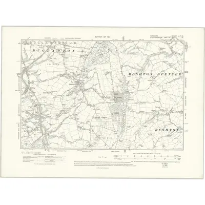 1907 Map of Cheshire LI.NE, 1911 Print