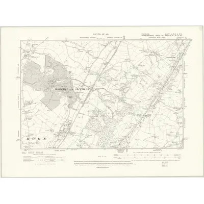 1908 Map of Cheshire LI.SW & SE, 1911 Print