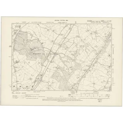 1896 Map of Cheshire LI.SW, 1899 Print