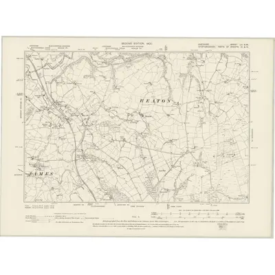 1896 Map of Cheshire LII.NW, 1900 Print