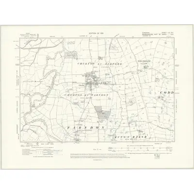 1909 Map of Cheshire LIII.NE, 1913 Print