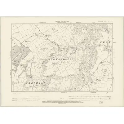 1897 Map of Cheshire LIV.NE, 1899 Print