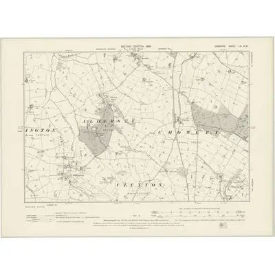 1897 Map of Cheshire LIV.NW, 1899 Print