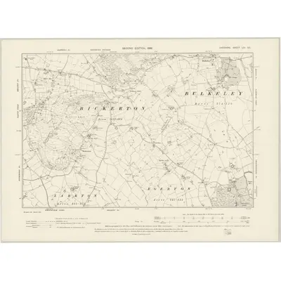 1897 Map of Cheshire LIV.SE, 1899 Print