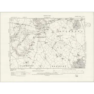 1909 Map of Cheshire LIV.SE, 1936 Print