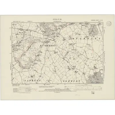 1909 Map of Cheshire LIV.SE, 1948 Print