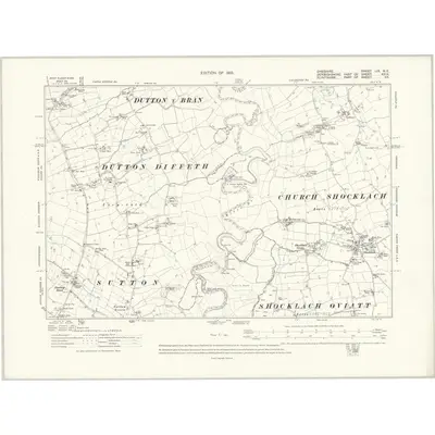 1909 Map of Cheshire LIX.NE, 1913 Print