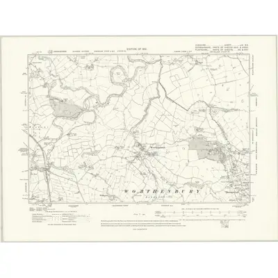 1909 Map of Cheshire LIX.SE, 1914 Print