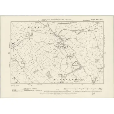 1897 Map of Cheshire LV.NE, 1899 Print
