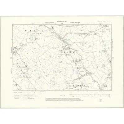 1908 Map of Cheshire LV.NE, 1912 Print