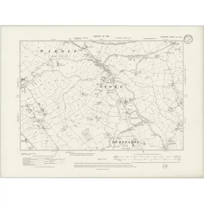 1908 Map of Cheshire LV.NE, 1933 Print