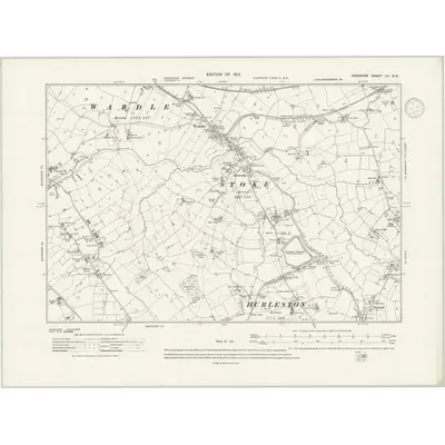 1908 Map of Cheshire LV.NE, 1936 Print