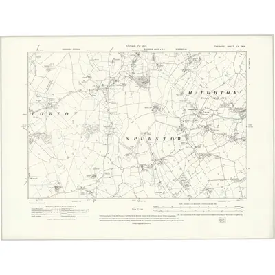 1909 Map of Cheshire LV.NW, 1913 Print