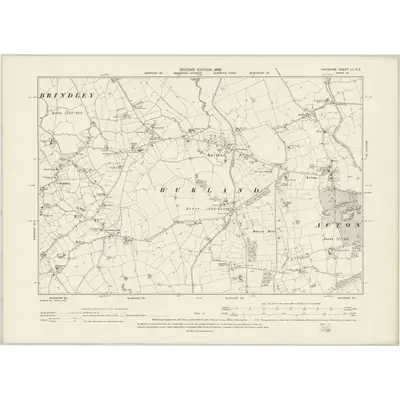 1897 Map of Cheshire LV.SE, 1899 Print