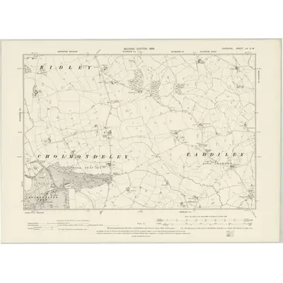 1897 Map of Cheshire LV.SW, 1899 Print