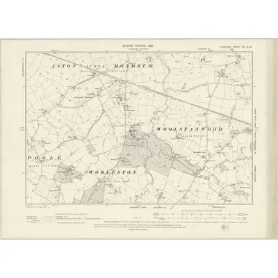 1897 Map of Cheshire LVI.NW, 1899 Print