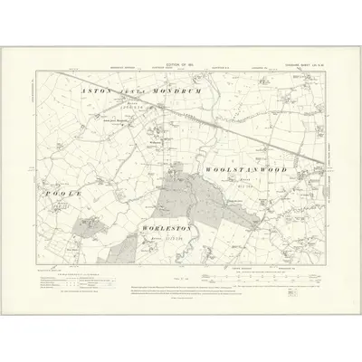 1908 Map of Cheshire LVI.NW, 1911 Print