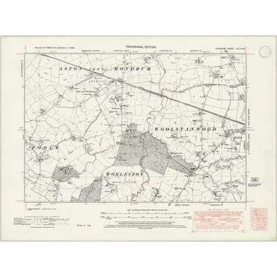 1938 Map of Cheshire LVI.NW, 1946 Print