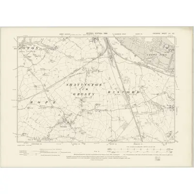 1897 Map of Cheshire LVI.SE, 1899 Print