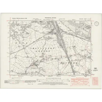 1938 Map of Cheshire LVI.SE, 1946 Print