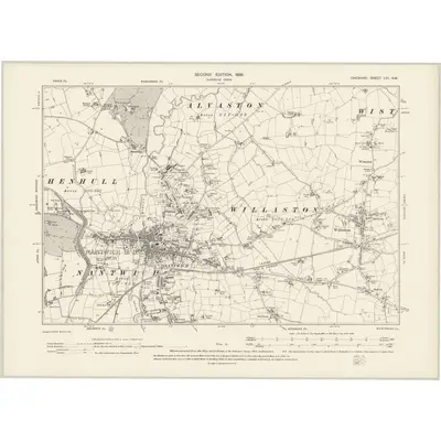1897 Map of Cheshire LVI.SW, 1899 Print