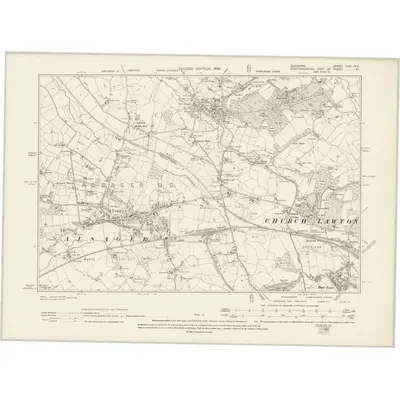 1897 Map of Cheshire LVII.NE, 1899 Print