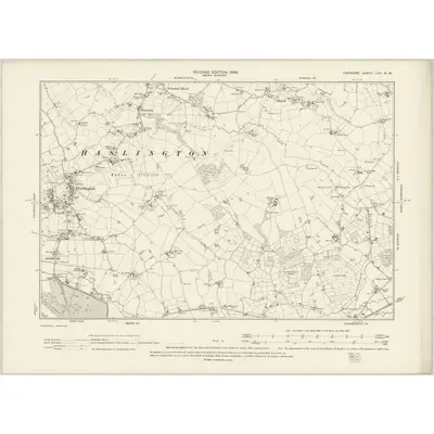 1897 Map of Cheshire LVII.NW, 1899 Print