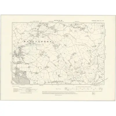 1908 Map of Cheshire LVII.NW, 1911 Print