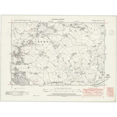 1938 Map of Cheshire LVII.NW, 1946 Print