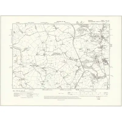 1908 Map of Cheshire LVII.SE, 1911 Print