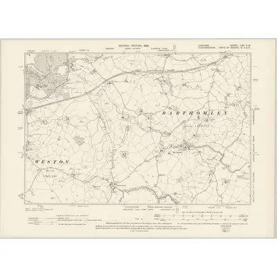 1897 Map of Cheshire LVII.SW, 1899 Print