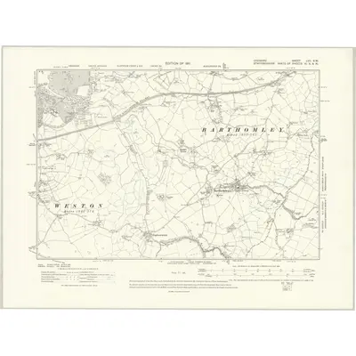 1908 Map of Cheshire LVII.SW, 1911 Print