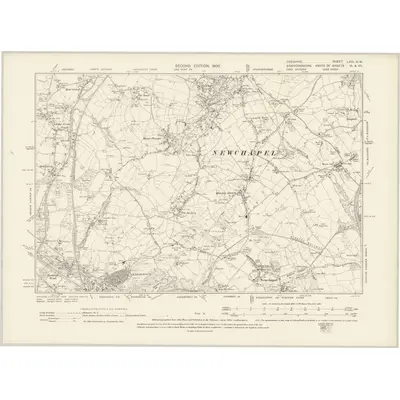 1896 Map of Cheshire LVIII.NW, 1900 Print