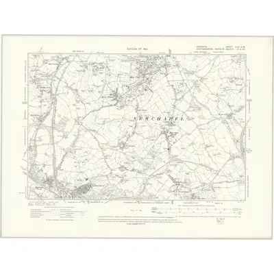 1908 Map of Cheshire LVIII.NW, 1913 Print