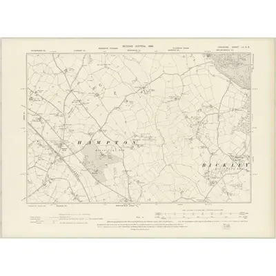 1897 Map of Cheshire LX.NE, 1899 Print