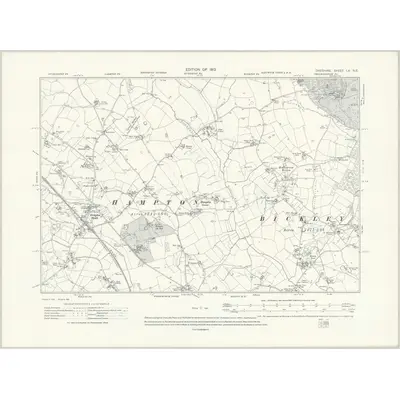 1909 Map of Cheshire LX.NE, 1913 Print