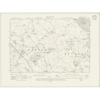 1909 Map of Cheshire LX.NE, 1933 Print